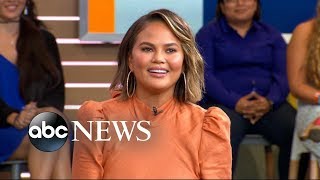 Chrissy Teigen demos how to make her signature breakfast bake on GMA [upl. by Arual]