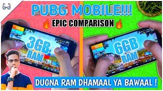 PUBG Mobile Gameplay On 3 GB RAM Vs 6 GB RAM In 2020 Epic Comparison With Ultra Graphics Mode 🔥 [upl. by Peers]