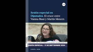 Vanina Biasi se cruzó con Martin Menem durante la sesión por el veto a la reforma jubilatoria [upl. by Anelas]