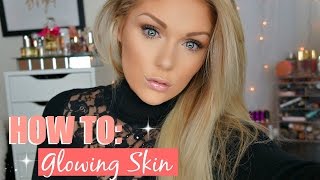 Glowing Dewy Skin Foundation Routine 2016 [upl. by Jobye]