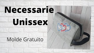 Nécessaire Masculina  Nécessaire unissex com alcinha de mão passo a passo com molde gratuito [upl. by Anbul]