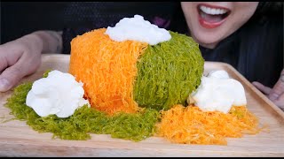 FOY TONG CAKE THAI DESSERT ASMR EATING SOUNDS  LIGHT WHISPERS  SASASMR [upl. by Grondin946]