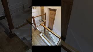 🌱 Staircase renovation 🌱Oak and glass embedded staircasebalustrades staircaserenovation staircase [upl. by Mirth]