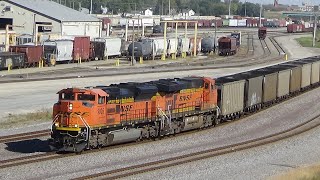 BNSF Galesburg Yard and trains at various locations October 9 2024 [upl. by Leann]