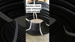 4sqmm x 3core copper armoured cable polycabDJELECTRIC09913396622WIRECABLECOPPERARMOUREDCABLE [upl. by Punak]