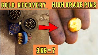 24 Karat Pure Gold Recovery From High Grade Gold Plated Pins  Gold Refining Procedure [upl. by Phares262]