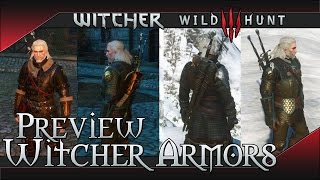 All Witcher 3 Wild Hunt armor preview  Griffin Feline Cat Ursine Bear all levels [upl. by Oiragelo239]