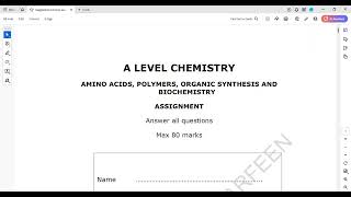 Amino Acids Polymers Organic Synthesis question 1 to 2 A2 Chemistry Unit 5 [upl. by Elicul8]