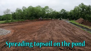 Spreading Topsoil On The Retention Pond [upl. by Meggie]