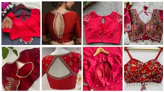 Red Blouse Designs LatestRed Colour Blouse backDesign [upl. by Halfdan]