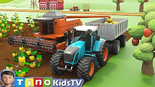 Tractor amp Combine Harvester for Kids Planting Bell pepper  Farm Trucks for Children [upl. by Sonaj]