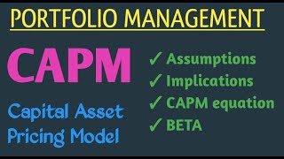 Capital Asset Pricing Model  Assumption of CAPM Model  Notes on Beta  CAPM notes [upl. by Farrah]