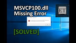 Solved How To Fix MSVCP100dll Missing Error In Windows 11 10 81 8 7  Easy Fix [upl. by Hughie]