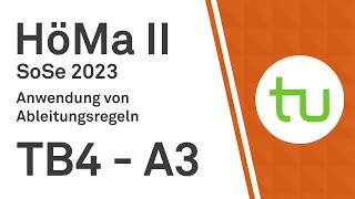 Anwendung von Ableitungsregeln  TU Dortmund Höhere Mathematik II BCIBWMLW [upl. by Crenshaw]