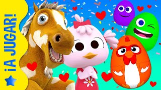 ❤ Corazones de Colores y Más Juegos con Animales de La Granja y del Zoo ❤  A Jugar [upl. by Clabo]