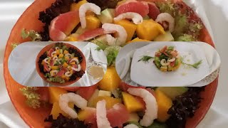 طريقة تحضير أروع سلطة بمانج والأفوكا وقمرون salade mangue avocat crevette [upl. by Trueblood]