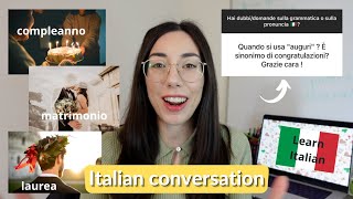 What to say in Italian in these situations quotAuguriquot or quotCongratulazioniquot Subtitles [upl. by Schober344]