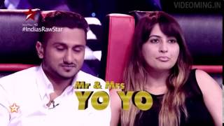 Yo Yo Honey Singh with His Wife on Indias Raw Star Full HD [upl. by Nylarad414]