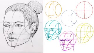 Learn the Loomis Method and draw the head from a 34 perspective part 2 Exercise 2 [upl. by Misha]