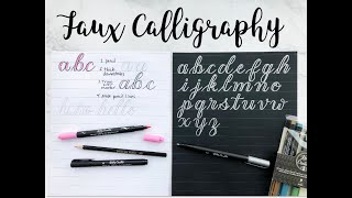 HOW TO Faux Calligraphy Alphabet a  z [upl. by Ahkos]