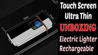 Rechargeable Lighter  USB Electric Charging Lighter Touch Screen Unboxing [upl. by Toddie144]