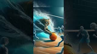 Volleyball player King Cat cat catking cat2 funny animation shotrs short catshort [upl. by Belsky791]