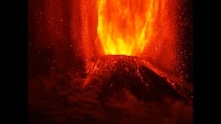 Chilean volcano erupts shooting lava into the sky [upl. by Yotal454]