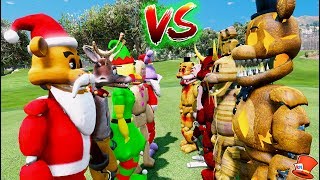 CHRISTMAS ANIMATRONICS vs HALLOWEEN ANIMATRONICS GTA 5 Mods FNAF RedHatter [upl. by Annasus]