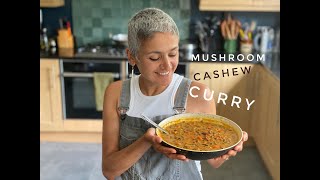 MUSHROOM CASHEWNUT CURRY  Vegetarian curry  Healthy curry recipe  Indian food  Food with Chetna [upl. by Essam505]