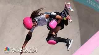 Teenage podium sweep in skateboard park final Arisa Trew 1st Cocona Hiraki 2nd Sky Brown bronze [upl. by Amanda149]