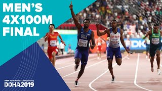 Mens 4x100m Relay Final  World Athletics Championships Doha 2019 [upl. by Eenafit95]