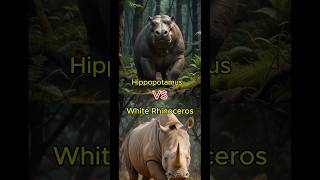 Hippopotamus VS Rhinoceros VS Elephant animals wildlifebattle animalbattle like [upl. by Teemus]