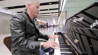 The Best Boogie Woogie Piano at Heathrow Airport [upl. by Rego]