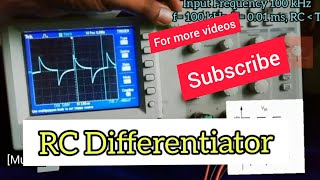 RC Differentiator Circuit  Circuit Diagram  Breadboard Wiring  DSO [upl. by Lockwood8]