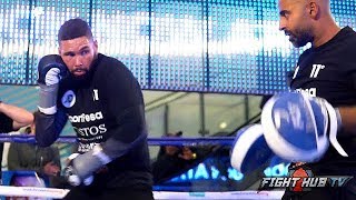 TONY BELLEW SHOWS SURPRISING SPEED FIRING OFF BIG COMBINATIONS ON THE PADS DAYS AWAY FROM USYK FIGHT [upl. by Yraek]