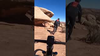 Dodging rocks in Moab moab moabutah mtb utah fox [upl. by Ataynek475]