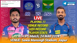 🔴LIVE RR vs LSG Dream11 Live Prediction RR vs LKN Dream11  Rajasthan vs Lucknow 4th IPL LIVE [upl. by Nosyrb131]