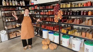 Full Homestead Pantry Tour  Storing a Years Worth of Food [upl. by Lekkim697]