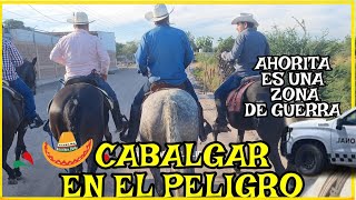 CABALGANDO EN ZONA PELIGROSA NOS ENCONTRAMOS VARIOS CONVOYS DE LA GUARDIA NACIONAL🐴🐴🐴 [upl. by Yznil]