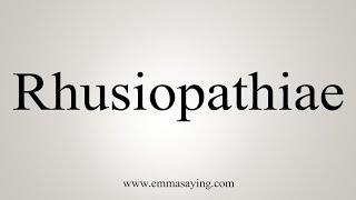 How To Say Rhusiopathiae [upl. by Lalat]