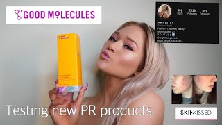 PR unboxing skincare Good Molecules and Skinkissed review  AMY LEIGH [upl. by Neb]