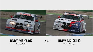 BMW M3 E36 vs BMW M3 E46 Duller Motorsport DMV TCC 2013 Hockenheimring racemediatv Onboard [upl. by Zeralda]