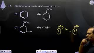 Silver benzoate reacts with bromine to form [upl. by Zitah]