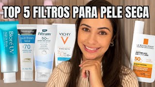 TOP 5 MELHORES FILTROS SOLARES PARA PELE SECA [upl. by Keffer571]