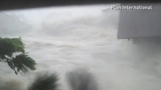 Dramatic footage Moment Typhoon Haiyan washes away Philippines house [upl. by Jocko]