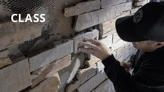 Stone Veneer Installation  Natural Stone  By SHEMSS [upl. by Holey]