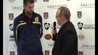 Matt Heath talks to guests in the Executive Restaurant at the Morecambe game [upl. by Assenal]