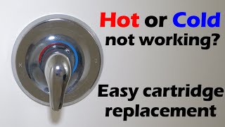 Fix shower faucet that is only hot or cold Valve cartridge replacement [upl. by Selhorst]