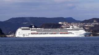 イタリア船社「MSC LIRICA」長崎入港 29 01 21 [upl. by Aneen]