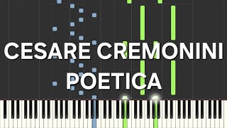 cesare cremoninipoeticarallentatoslowpiano facile easy tutorial [upl. by Eelyr]